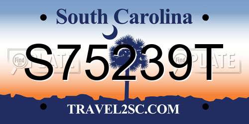 S75239T South Carolina License Plate
