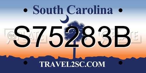 S75283B South Carolina License Plate