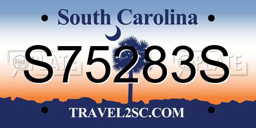 S75283S South Carolina License Plate
