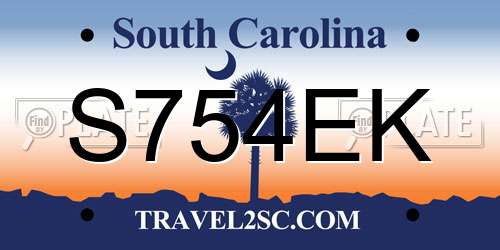 S754EK South Carolina License Plate