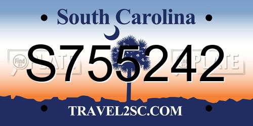 S755242 South Carolina License Plate