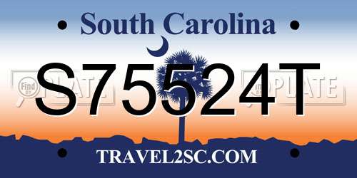 S75524T South Carolina License Plate