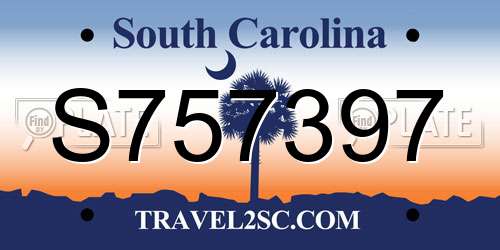 S757397 South Carolina License Plate