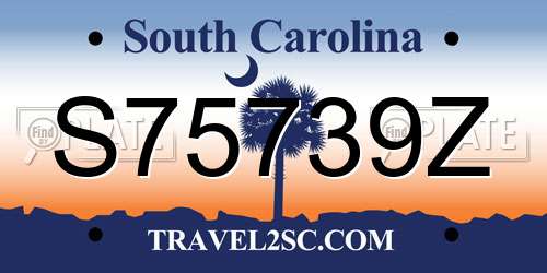 S75739Z South Carolina License Plate