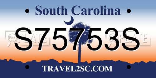 S75753S South Carolina License Plate