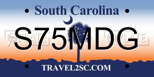 S75MDG South Carolina License Plate