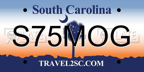 S75MOG South Carolina License Plate