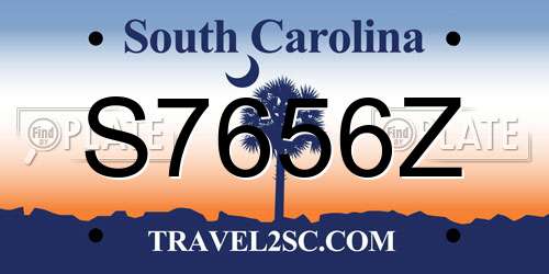 S7656Z South Carolina License Plate