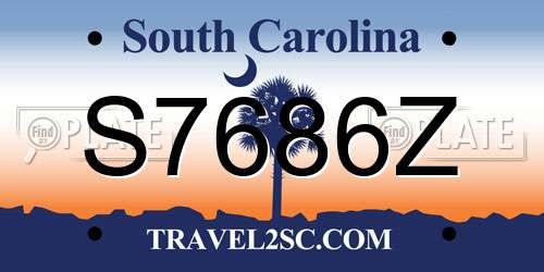S7686Z South Carolina License Plate