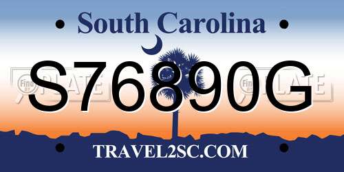 S76890G South Carolina License Plate