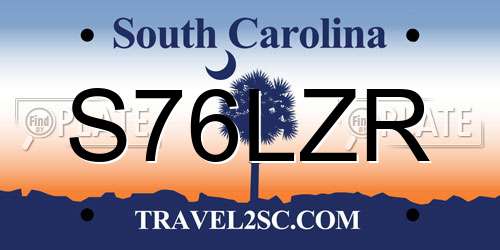 S76LZR South Carolina License Plate