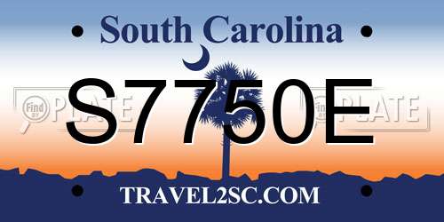 S7750E South Carolina License Plate