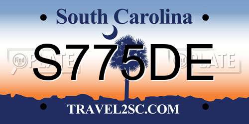 S775DE South Carolina License Plate