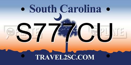 S777CU South Carolina License Plate