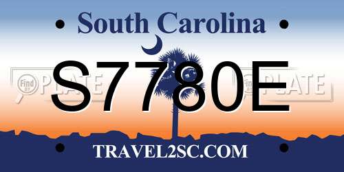 S7780E South Carolina License Plate