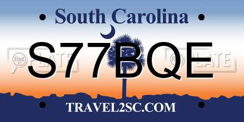 S77BQE South Carolina License Plate