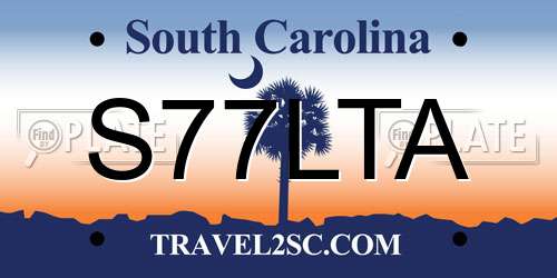 S77LTA South Carolina License Plate
