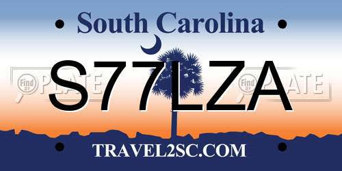 S77LZA South Carolina License Plate