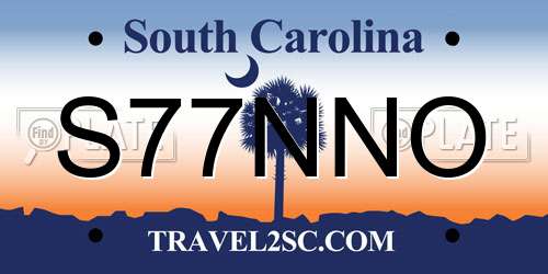 S77NNO South Carolina License Plate