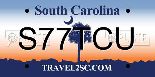 S77TCU South Carolina License Plate