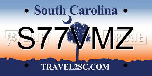 S77VMZ South Carolina License Plate