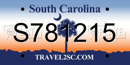 S781215 South Carolina License Plate