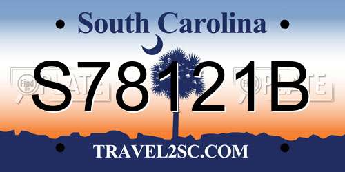 S78121B South Carolina License Plate