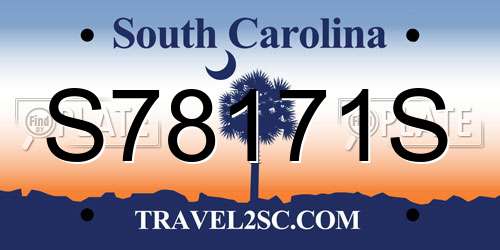 S78171S South Carolina License Plate