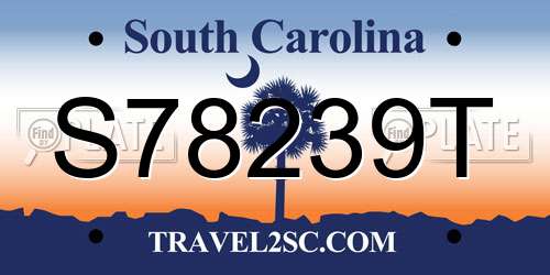 S78239T South Carolina License Plate