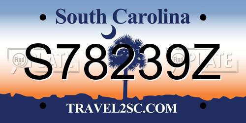 S78239Z South Carolina License Plate