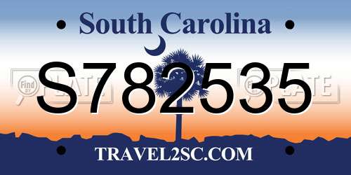 S782535 South Carolina License Plate