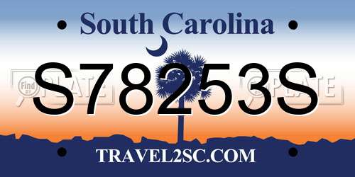 S78253S South Carolina License Plate