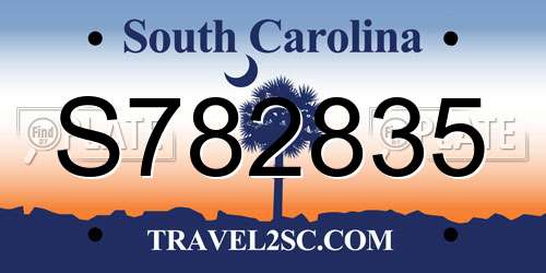 S782835 South Carolina License Plate