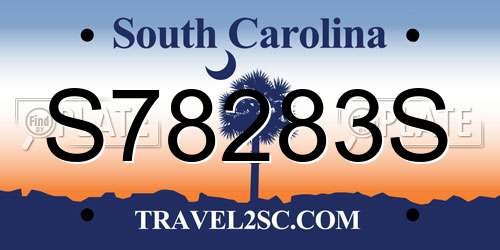 S78283S South Carolina License Plate