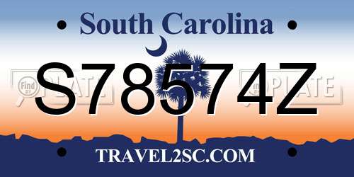 S78574Z South Carolina License Plate