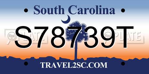 S78739T South Carolina License Plate