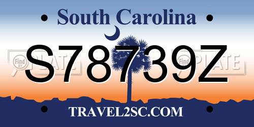 S78739Z South Carolina License Plate