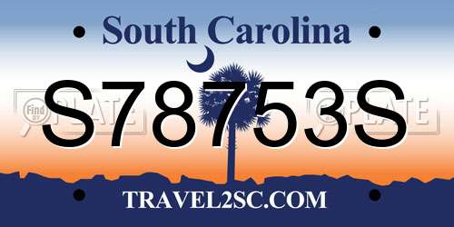 S78753S South Carolina License Plate
