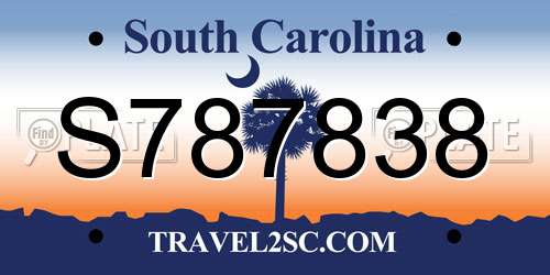 S787838 South Carolina License Plate