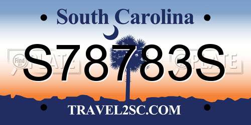 S78783S South Carolina License Plate