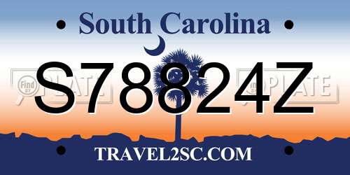 S78824Z South Carolina License Plate
