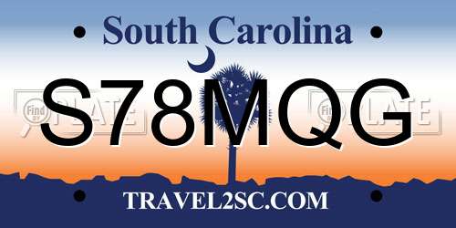 S78MQG South Carolina License Plate