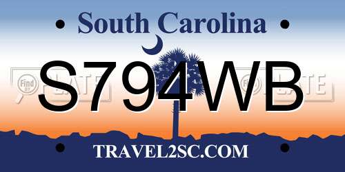 S794WB South Carolina License Plate