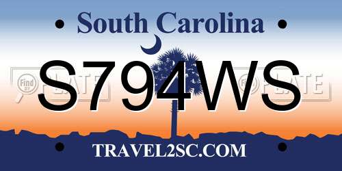 S794WS South Carolina License Plate
