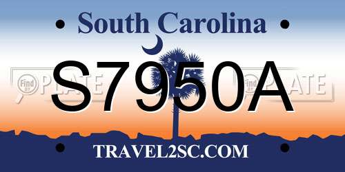 S7950A South Carolina License Plate