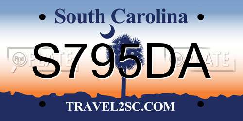 S795DA South Carolina License Plate