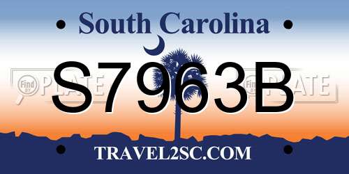 S7963B South Carolina License Plate