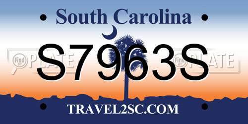 S7963S South Carolina License Plate