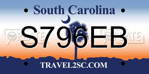 S796EB South Carolina License Plate