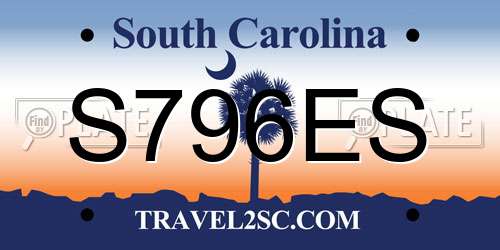S796ES South Carolina License Plate